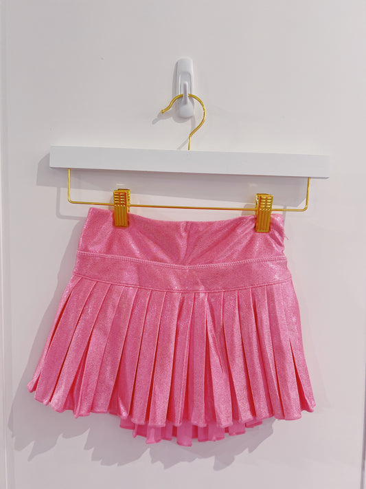 Pink Shimmer Mini Pleated Skort