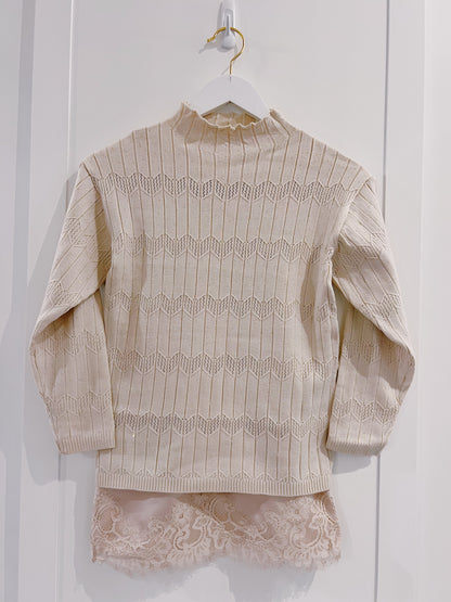 Mayoral Cream Lace-Knit Dress