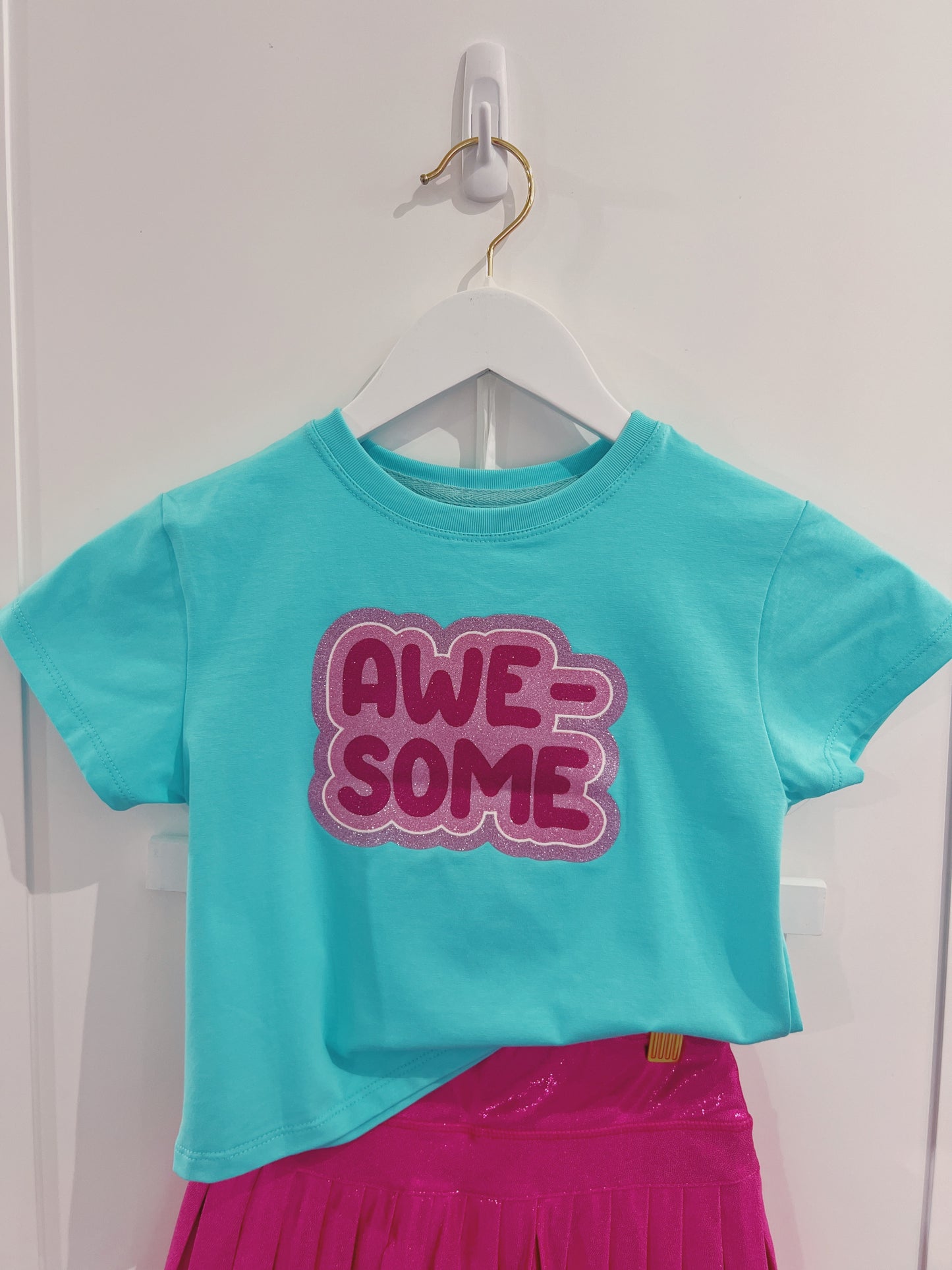 Seafoam Awesome Glitter Boxy Tee