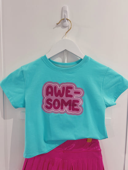 Seafoam Awesome Glitter Boxy Tee