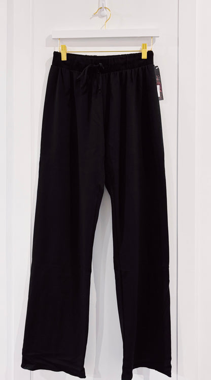 Suzette Black Cloud Wide Leg Raw Edge Pant