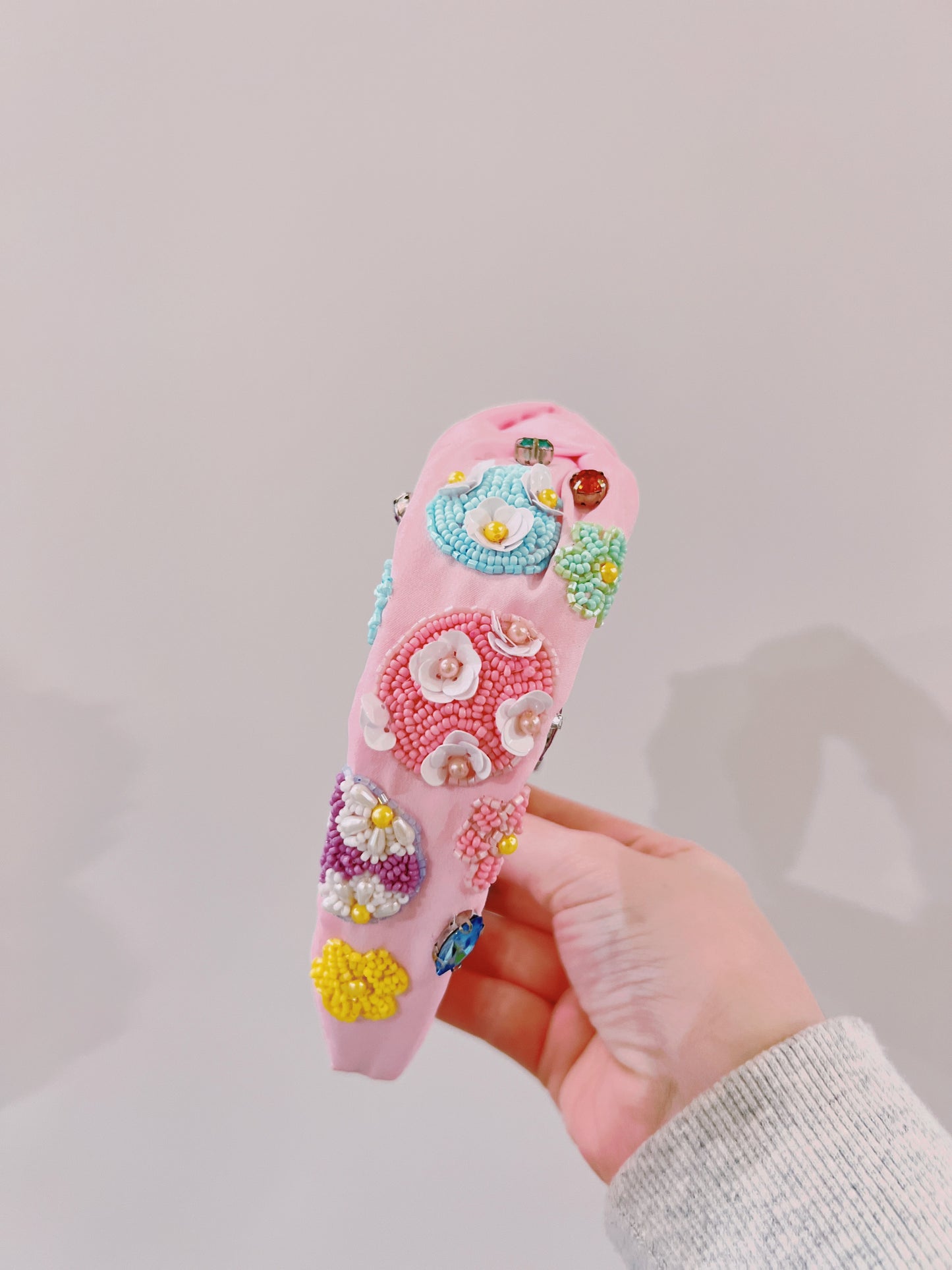 Easter Egg & Flower Beaded Headband