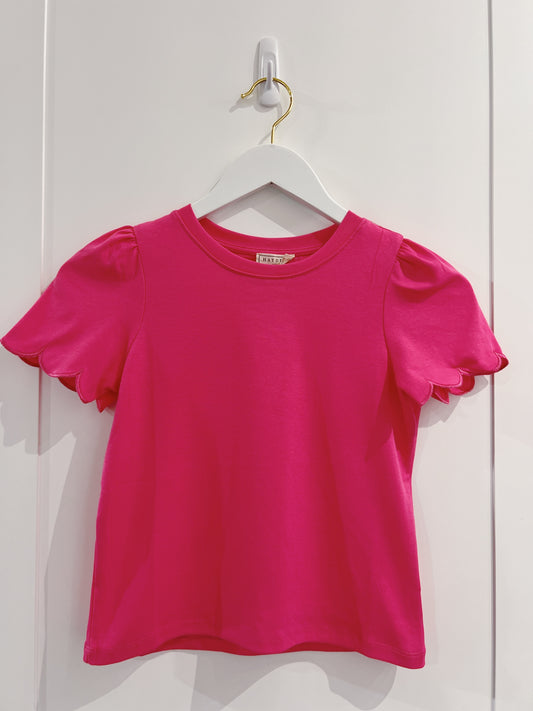 Hayden Pink Scallop Knit Tee
