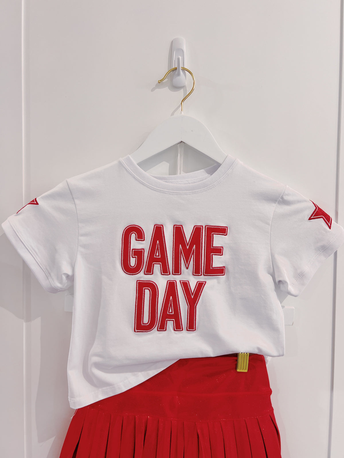 Azarhia Crimson Shimmer Applique Boxy Tee