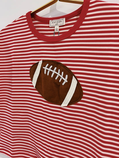 Hayden Red Football Patch Top