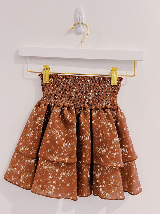 Pleat Brown Sugar Blooms Scottie Skirt
