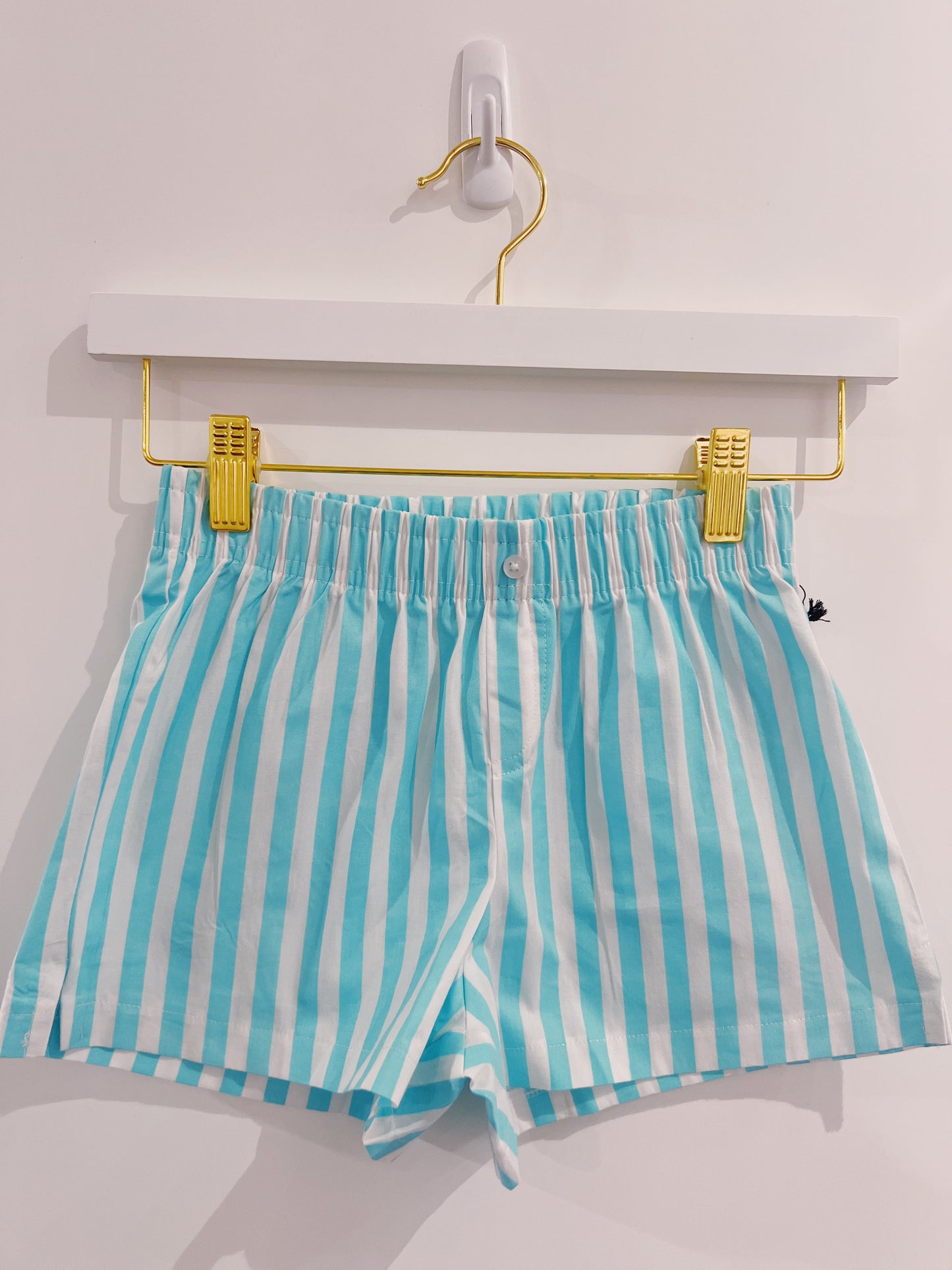 Paper Flower Turquoise Striped Boxer Shorts