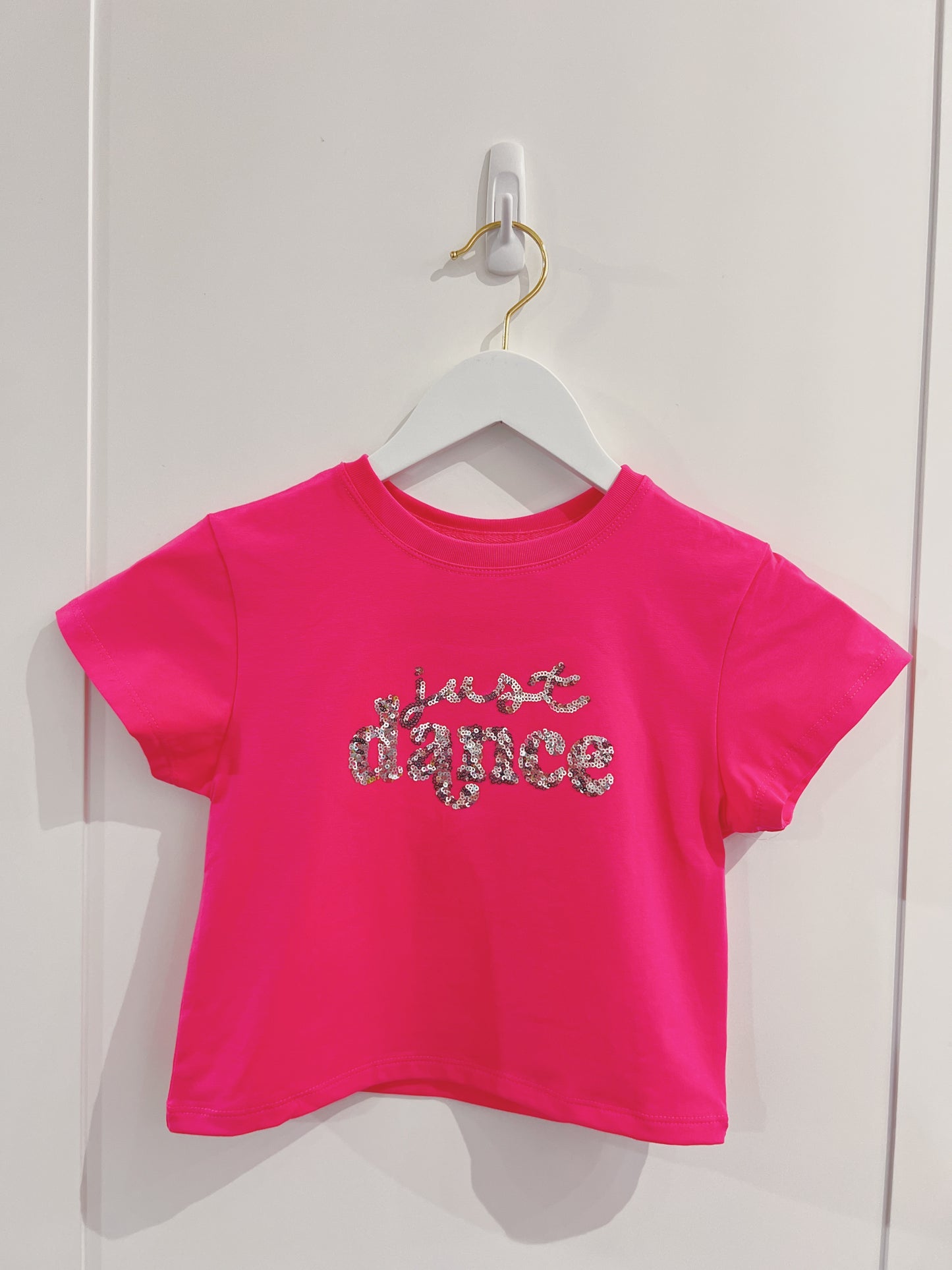 Hot Pink Glitter Just Dance Boxy Tee