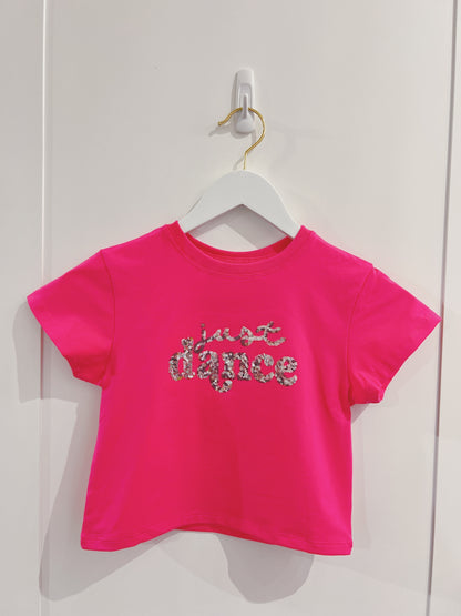 Hot Pink Glitter Just Dance Boxy Tee