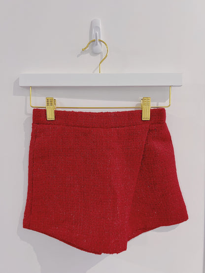 LuLu BeBe Red Tweed Skort
