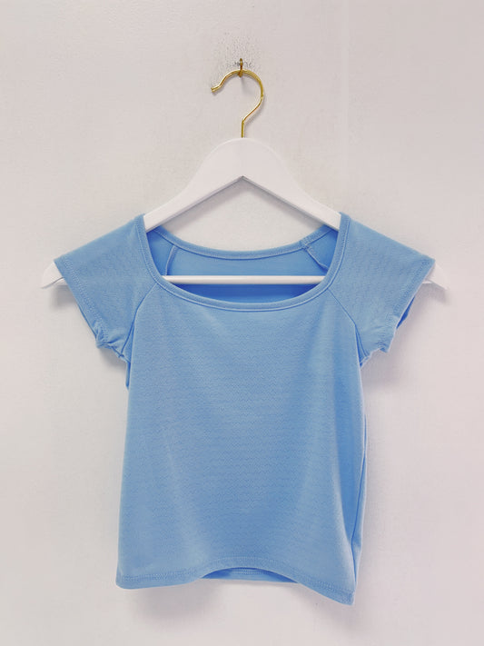 Erge Light Blue Pointelle Top