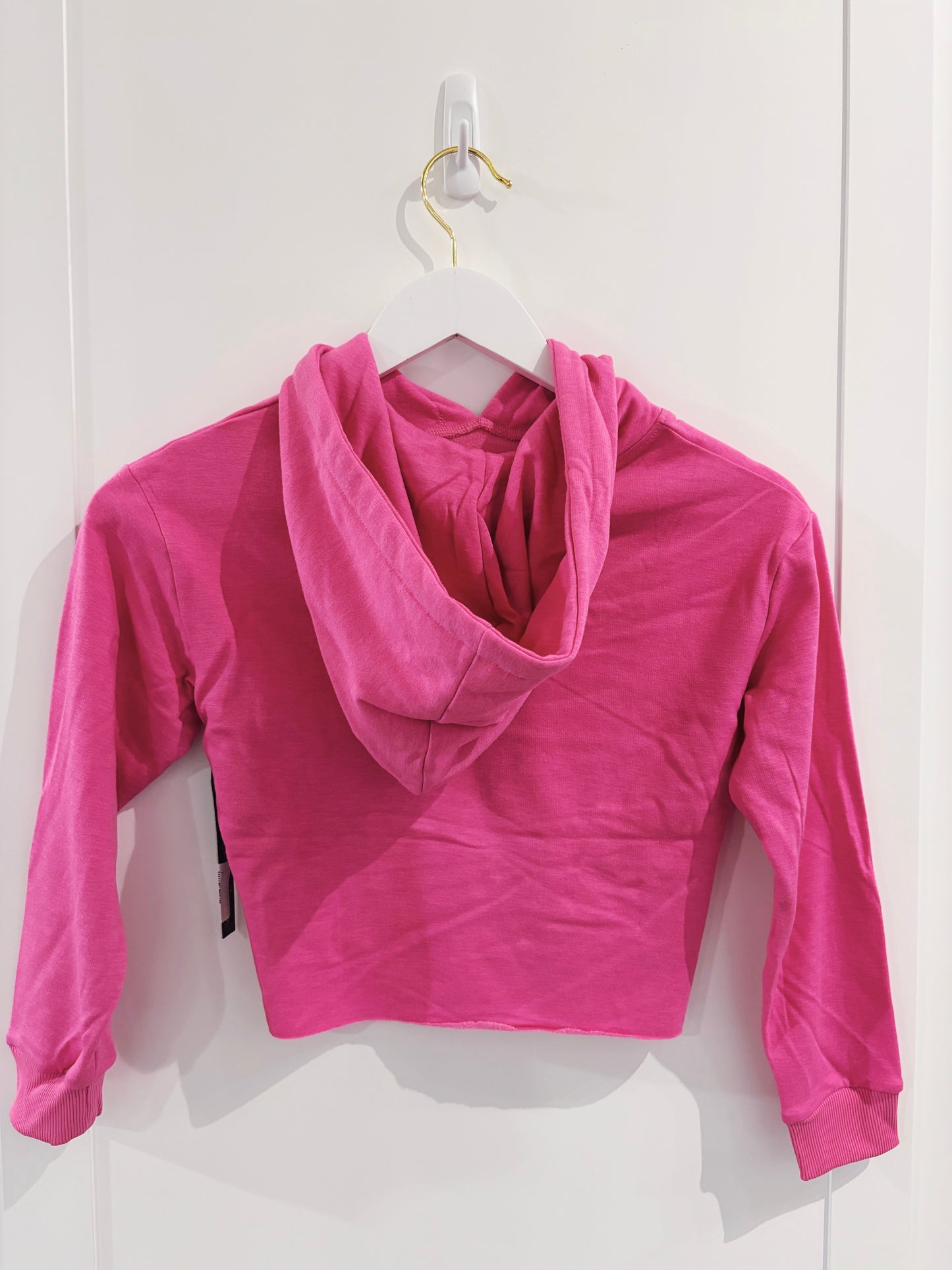 Flamingo Pink Cloud Raw Edge Hoodie