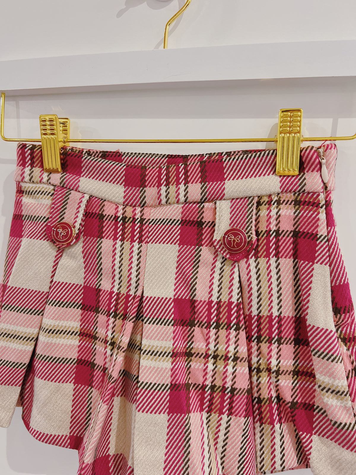 Mayoral Raspberry Plaid Shorts