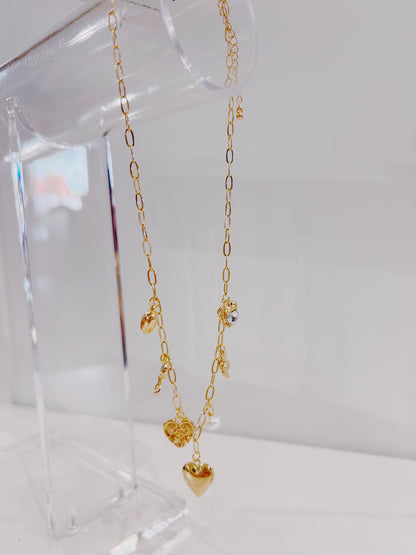 Gold Heart Charm Necklace