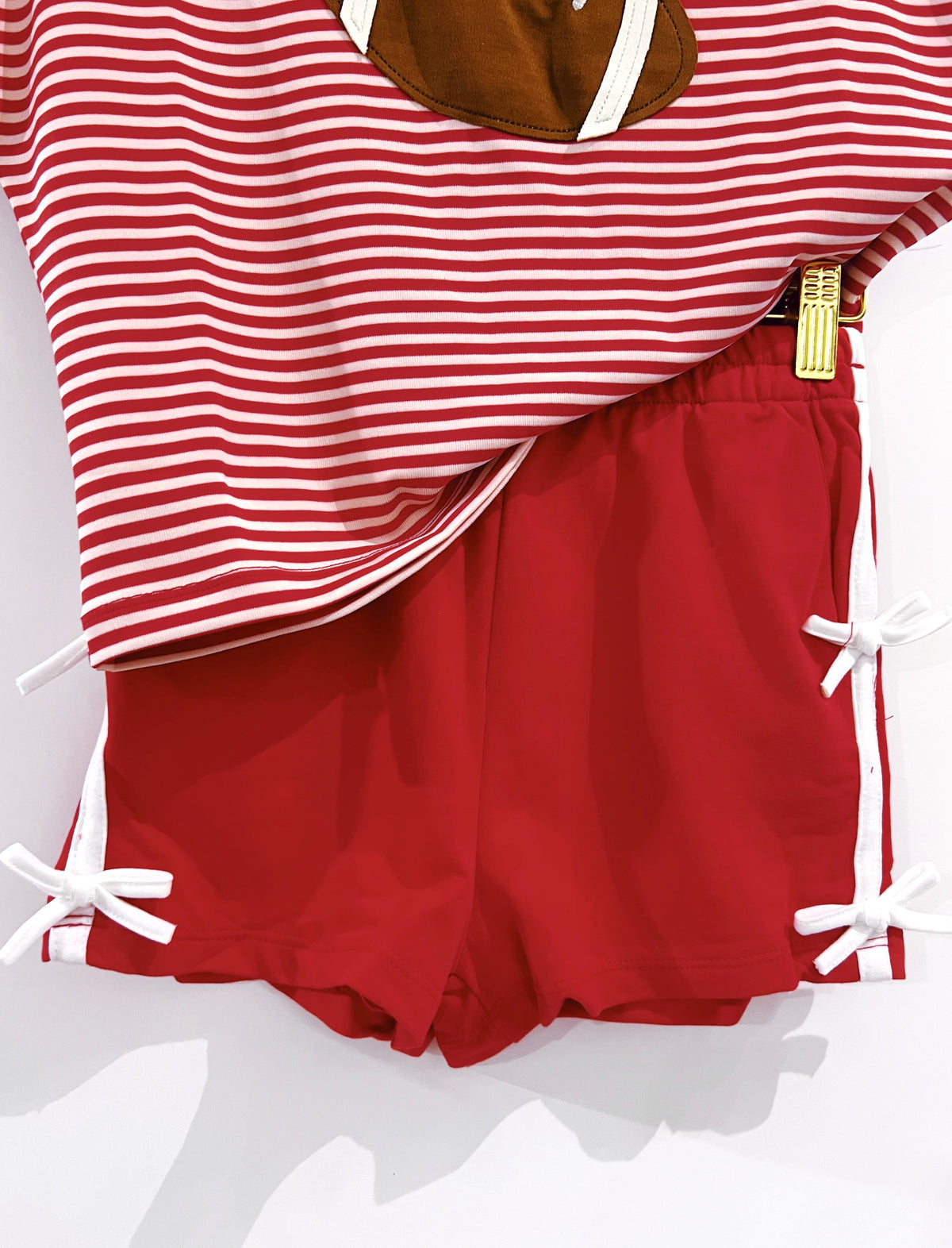 Hayden Red/White Bow Shorts