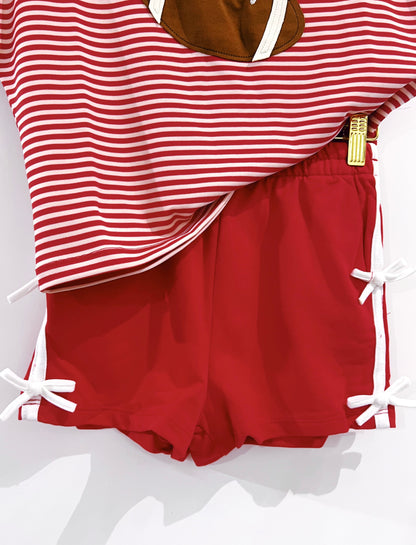 Hayden Red/White Bow Shorts
