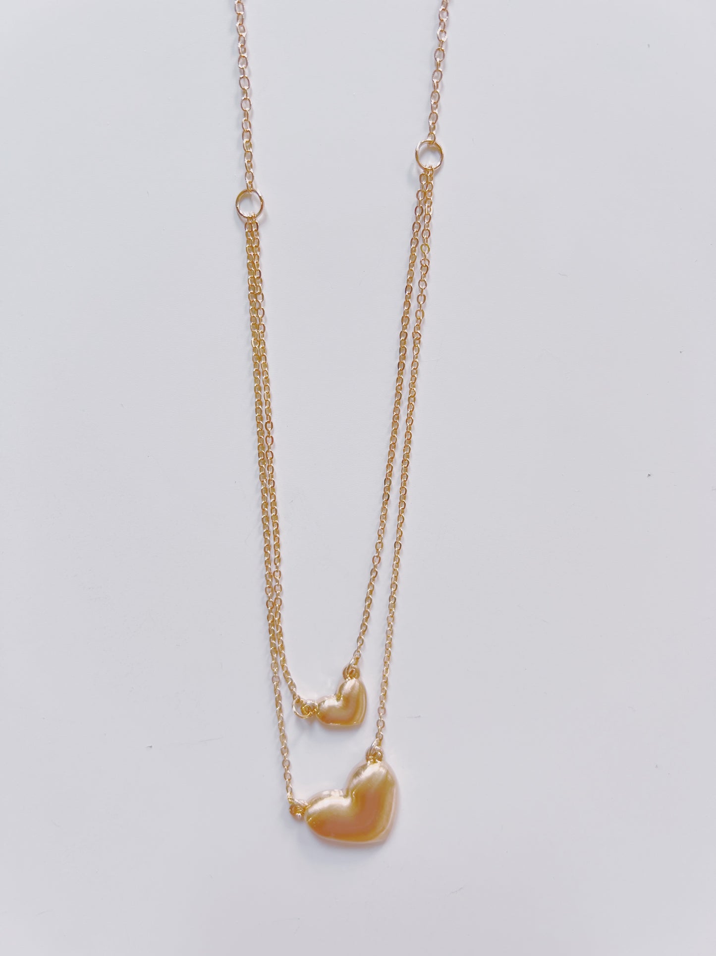 Gold 2 Layered Heart Necklace