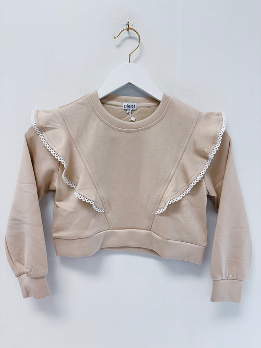 Pleat Beige Livvy Sweatshirt