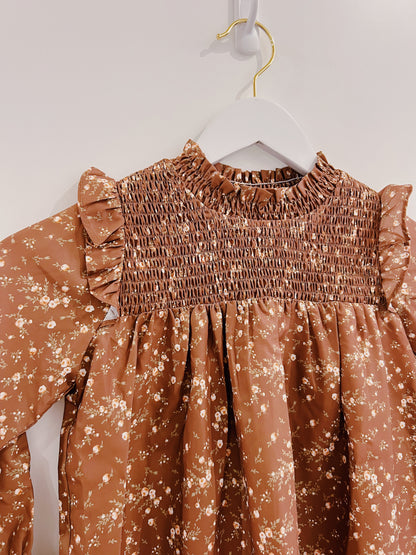 Pleat Brown Sugar Blooms Lottie Dress
