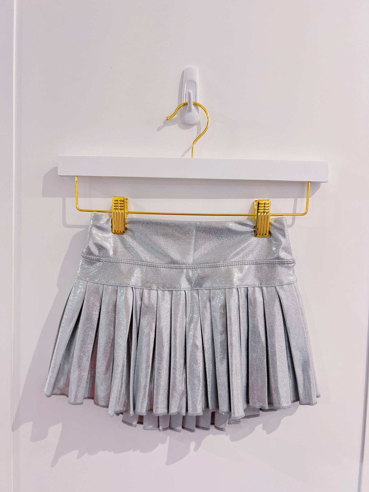 Silver Shimmer Mini Pleated Skort