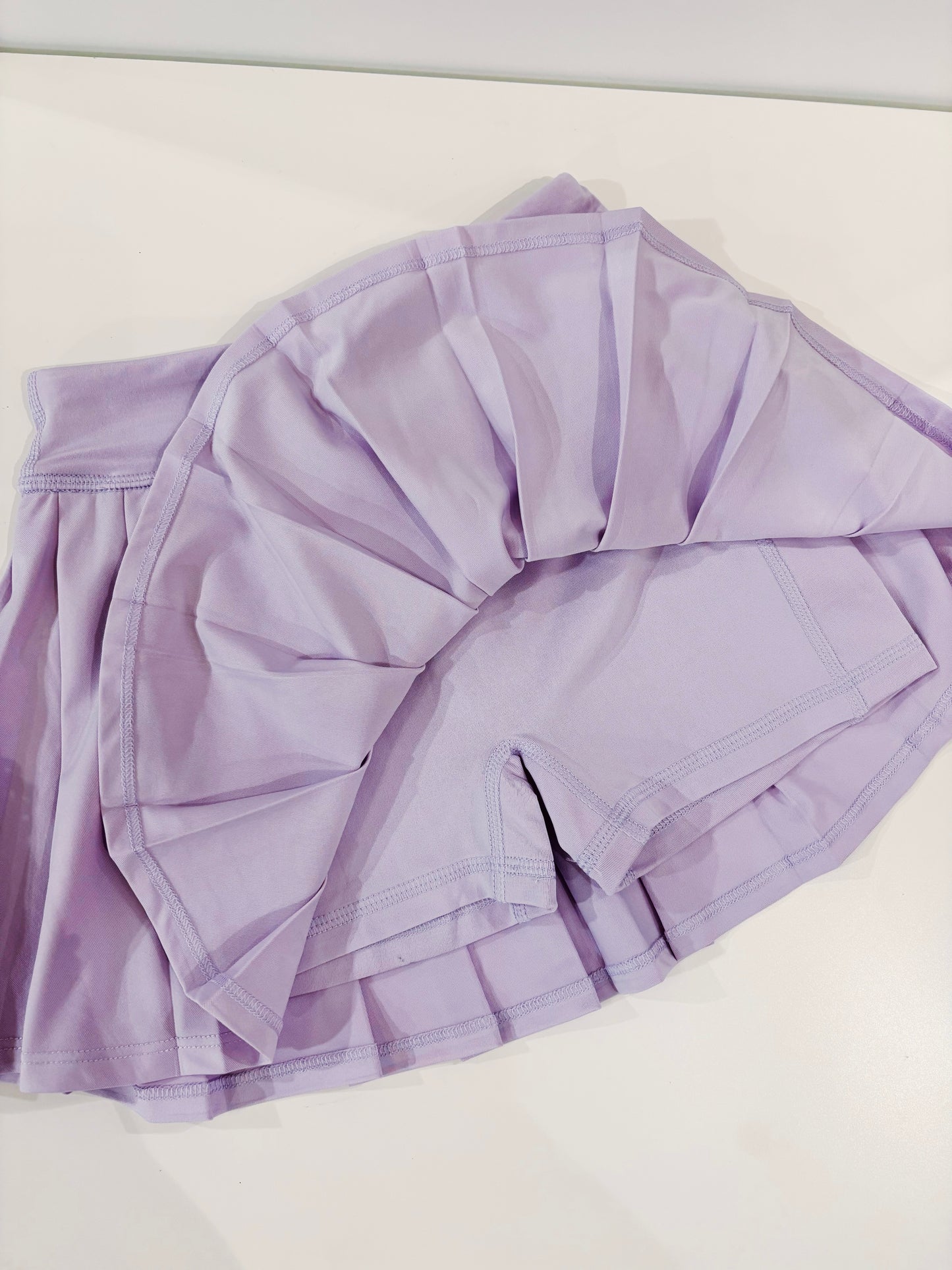 Pastel Lilac Pleated Everyday Skort