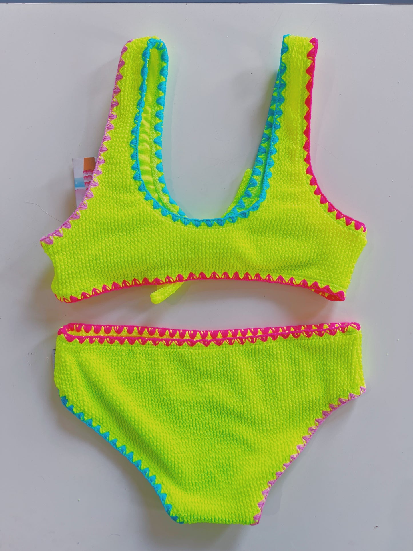 Neon Crinkle Tie Bikini