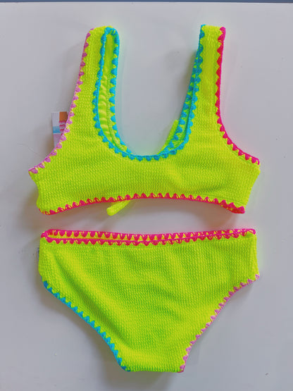 Neon Crinkle Tie Bikini