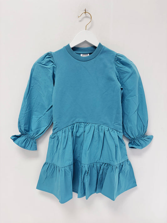 Pleat Peacock Blue Cece Dress