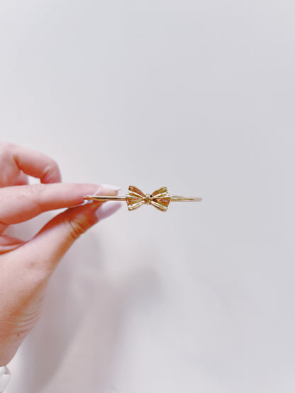 Gold Bow Accent Cuff Bracelet