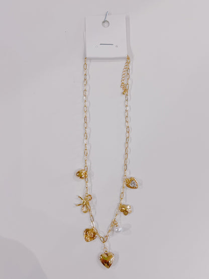 Gold Heart Charm Necklace