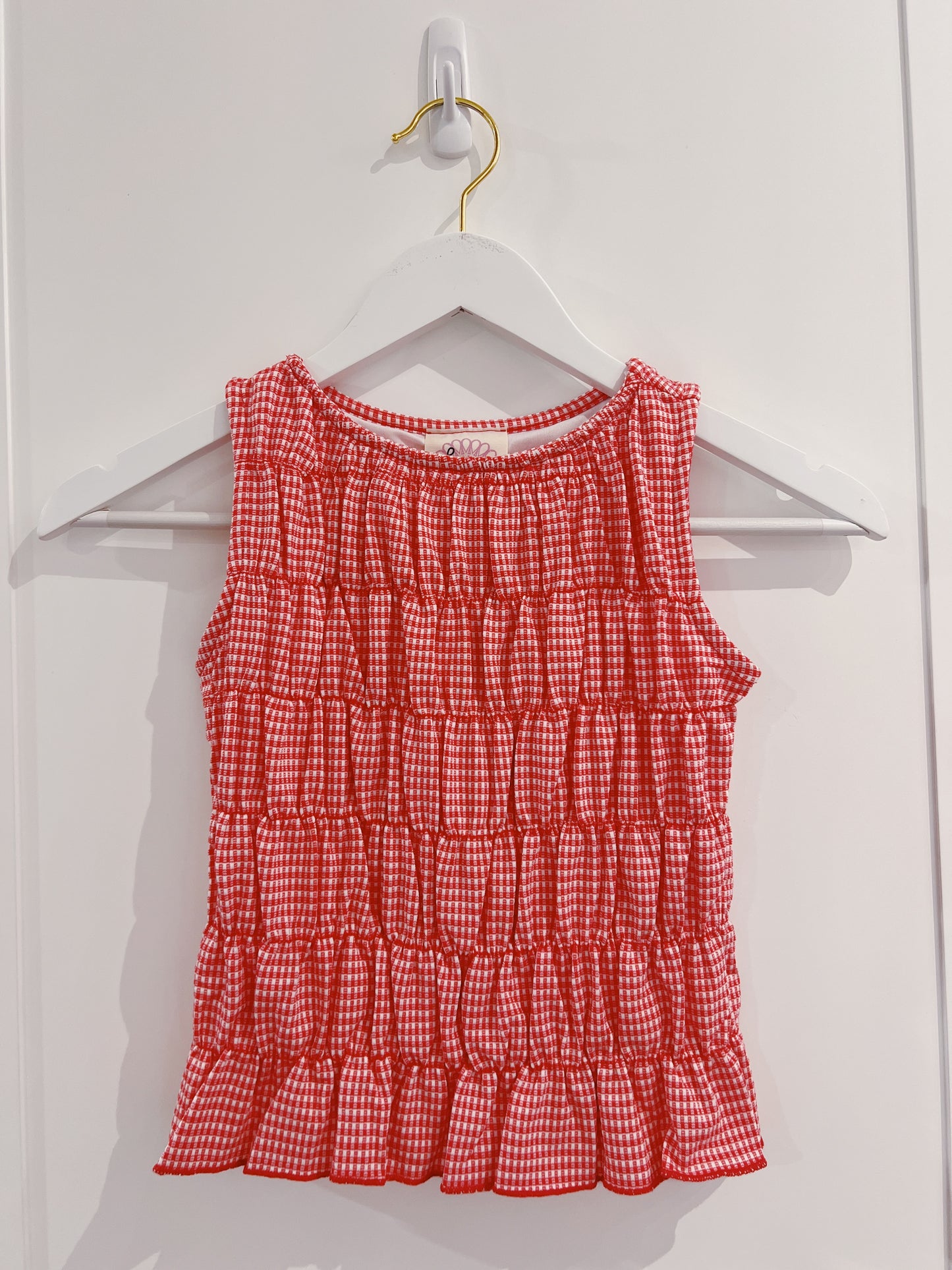 Love Daisy Red Gingham Smocked Tank