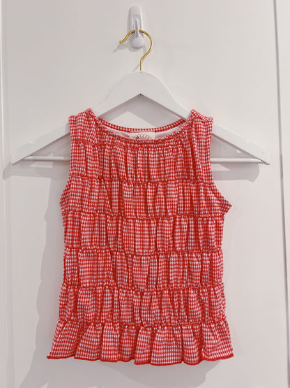 Love Daisy Red Gingham Smocked Tank