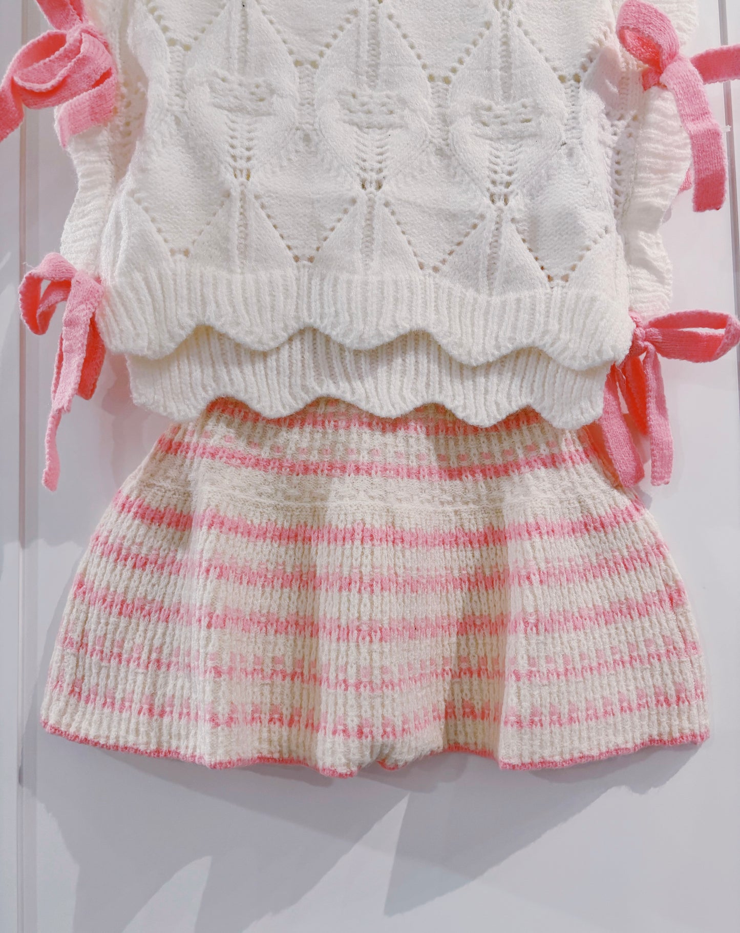 Pink Printed Sweater Skirt