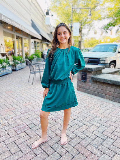 Pleat Dark Green Ruby Dress