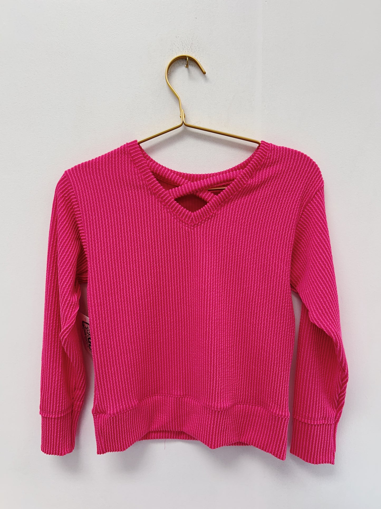 Erge Magenta Rib L/S Top