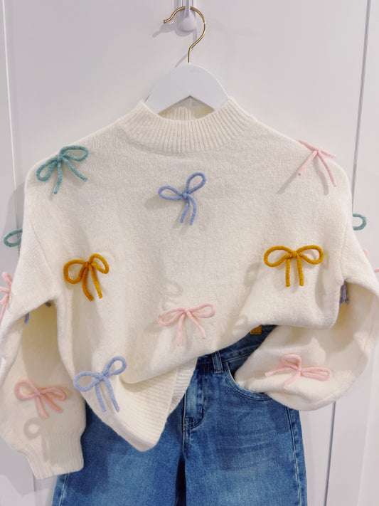 Love Daisy Pastel Bow Sweater