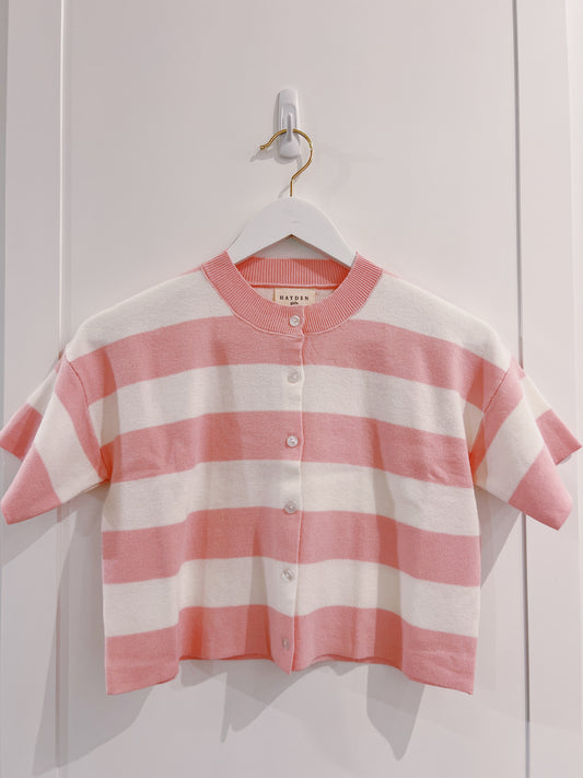 Hayden Pink Striped Button Down Top