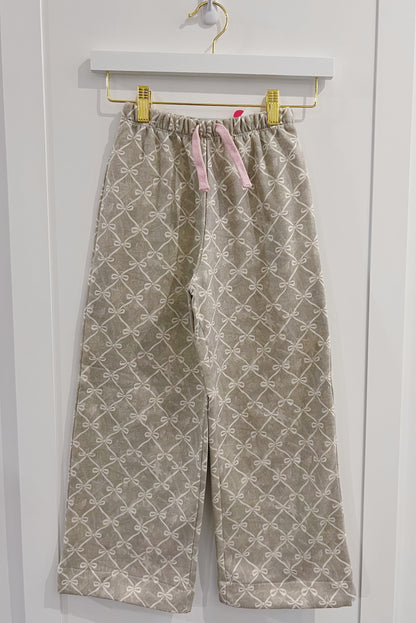 Paper Flower Bow Pattern Pant Set
