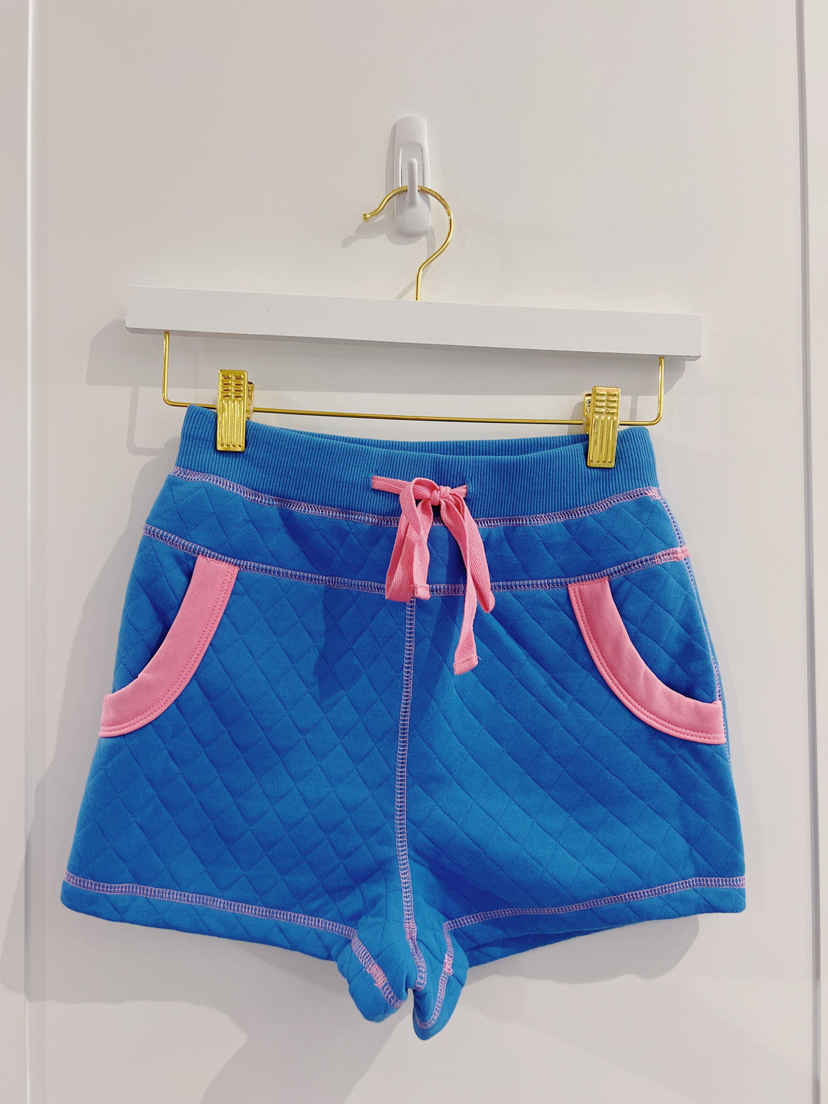 Peach Love Royal Blue/Pink Quilted Short