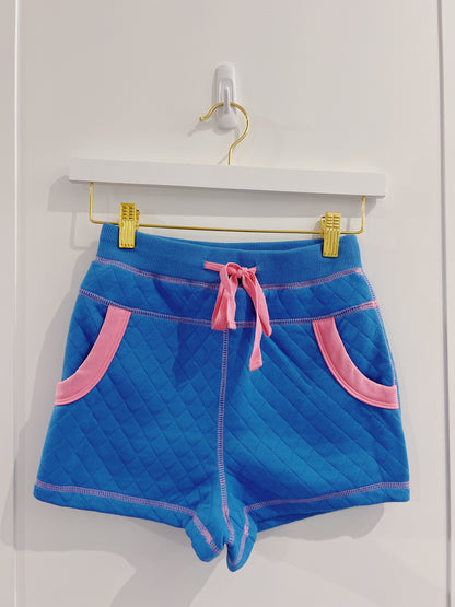 Peach Love Royal Blue/Pink Quilted Short