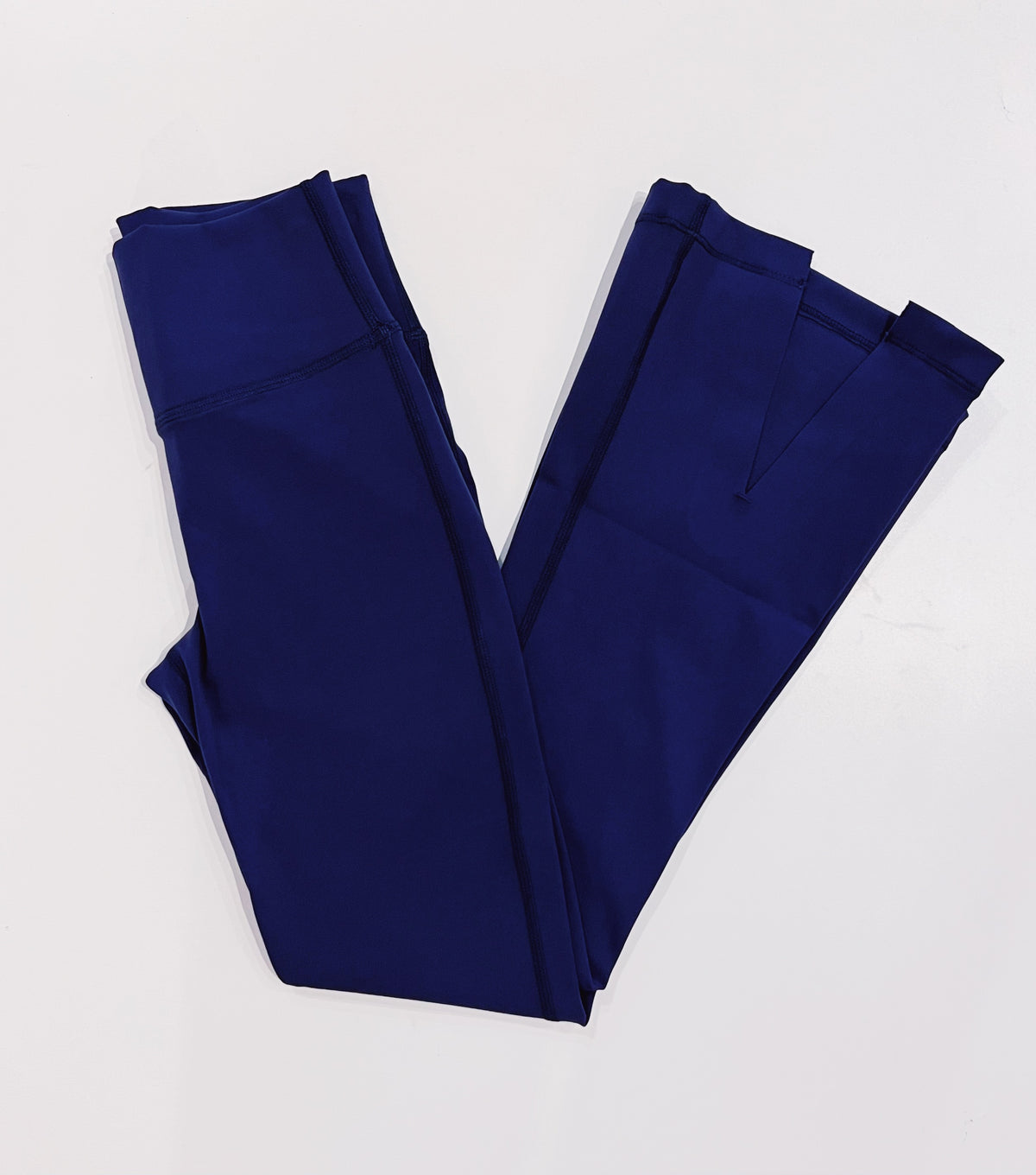 Pleat Navy Adele Split Flare Leggings