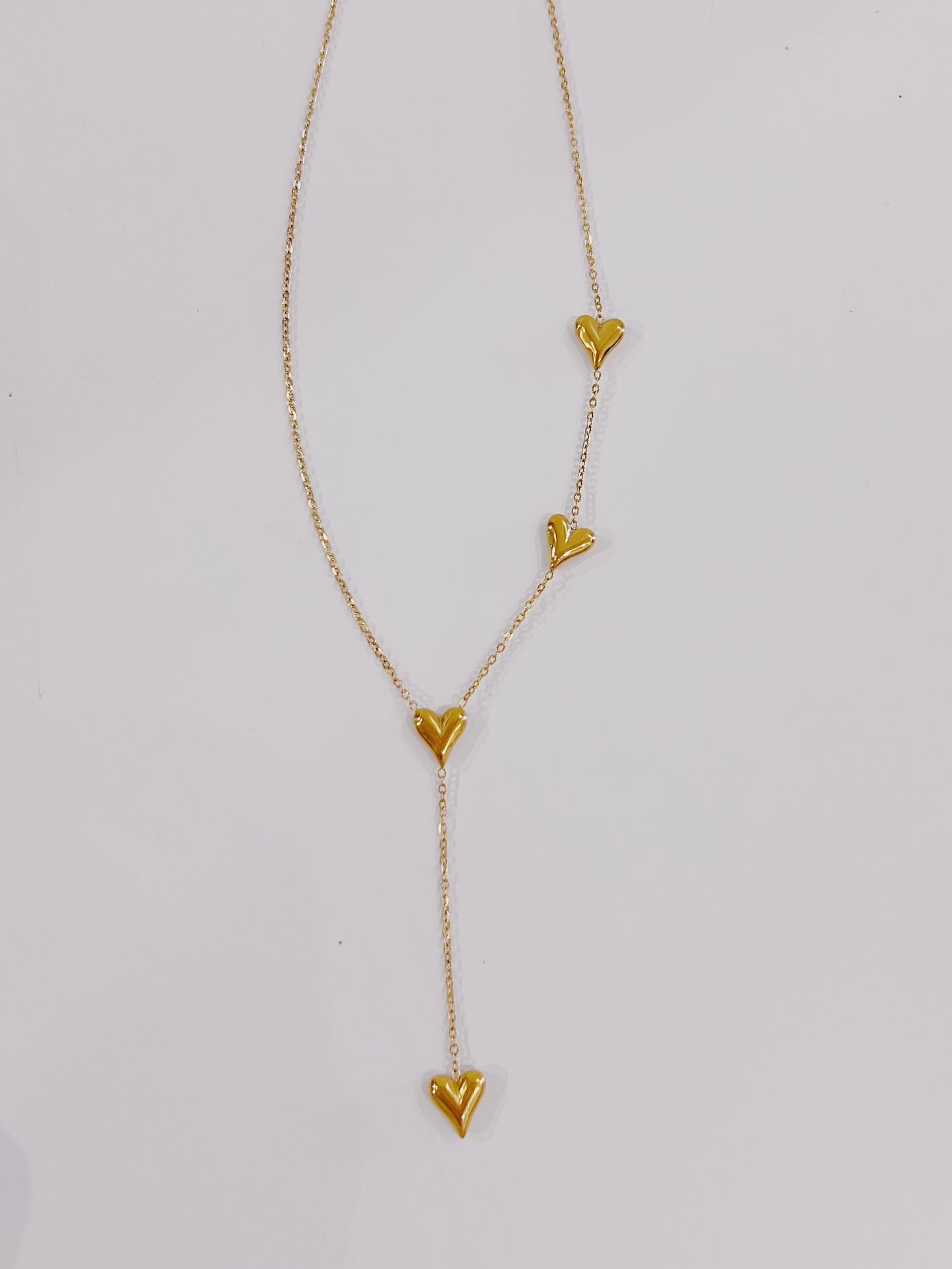 Gold Heart Drop Necklace