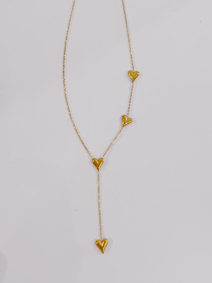 Gold Heart Drop Necklace