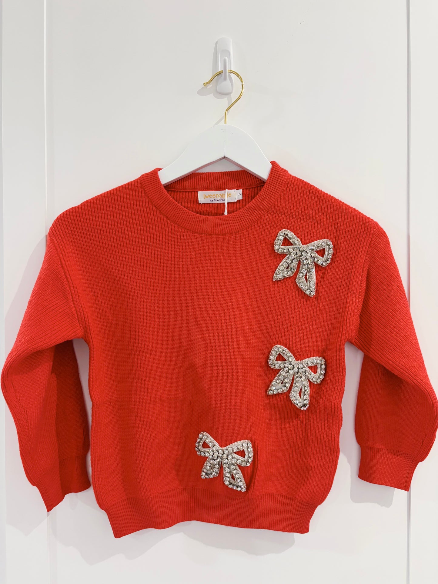 Tweenstyle Red 3 Bow Sweater
