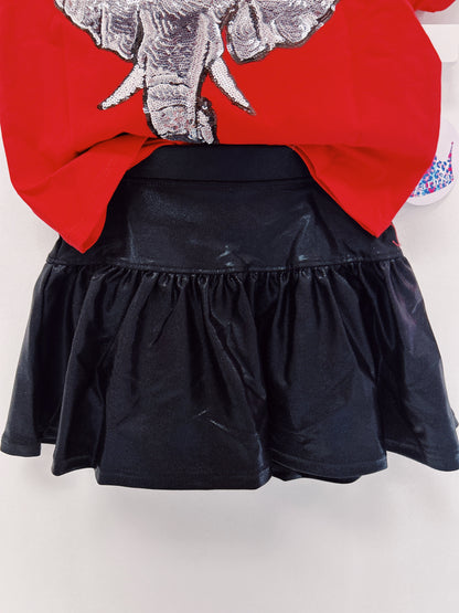 Azarhia Gathered Skort- Black Shimmer