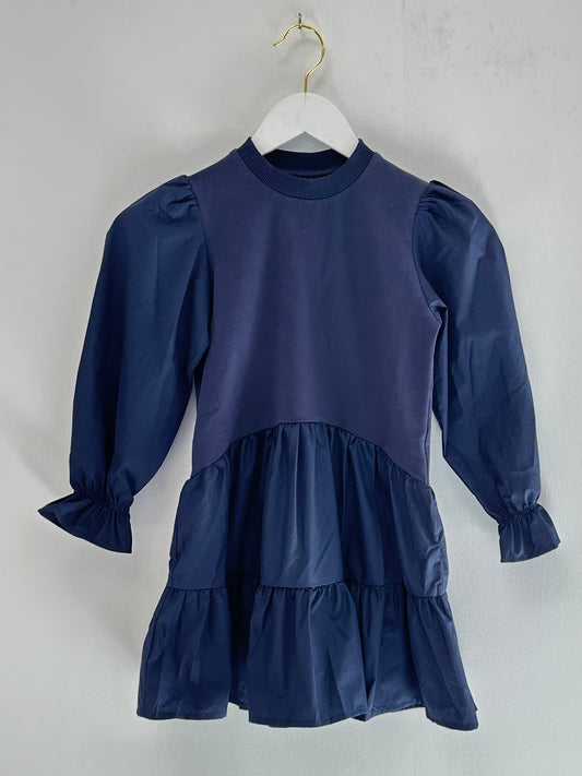 Pleat Navy Cece Dress