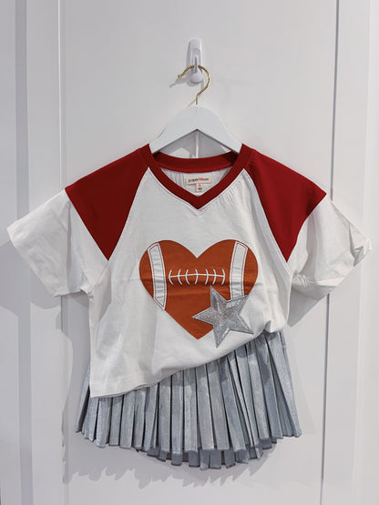 Paper Flower Football Heart Star Applique Tee