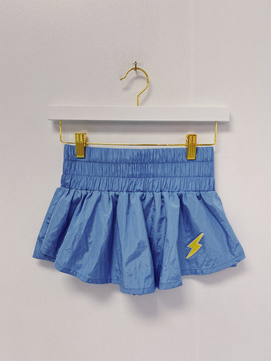 Little Olin Blue Gathered Mini Skort