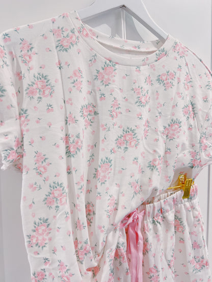 Juniors Floral Lettuce Trim Lounge Set