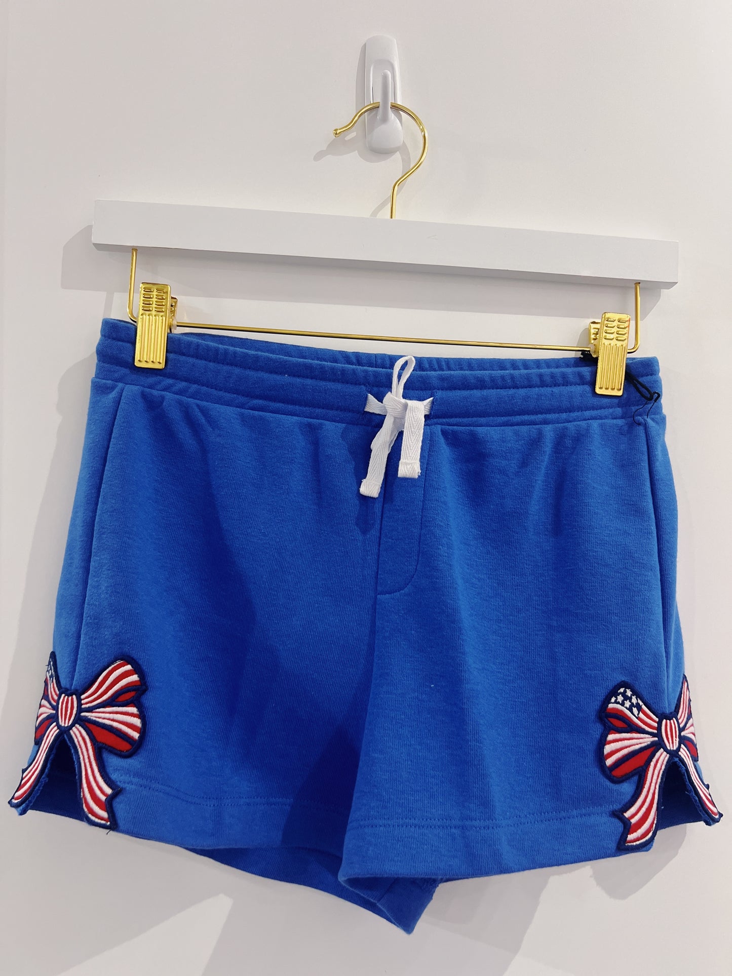 Paper Flower Dazzling Blue Side Cut Out Bow Shorts